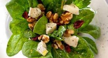 Ensalada de espinacas, nueces y queso