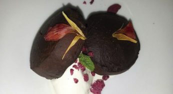 Chocolate frito con helado de mantequilla tostada
