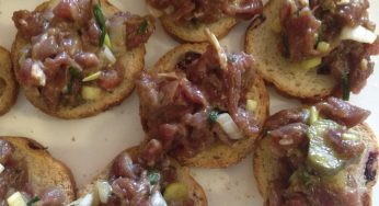 Tartar de buey con Reserva Familiar Castillo de Canena Picual