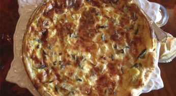 Tarta de setas y puerros con Reserva Familiar Picual