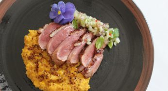 Quinoto con magret de pato a la parrilla