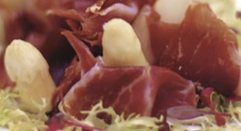 Jamón ibérico con espárragos blancos