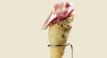 Cucurucho de Masa Wanton, Jamón de Bellota y Presa de Bellota