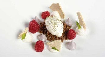 Frambuesas, chantilly y menta