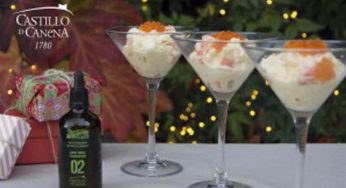 Aperitivo navideño con una mahonesa de impresión Arbequina