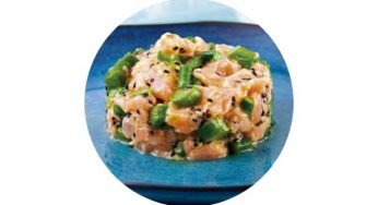 Tartar de Salmón Noruego fresco con espárragos
