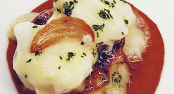 Oreja de atún con cocochas de bacalao al pilpil y salsa vizcaína