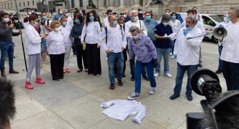 Los cocineros protestan ante el Congreso