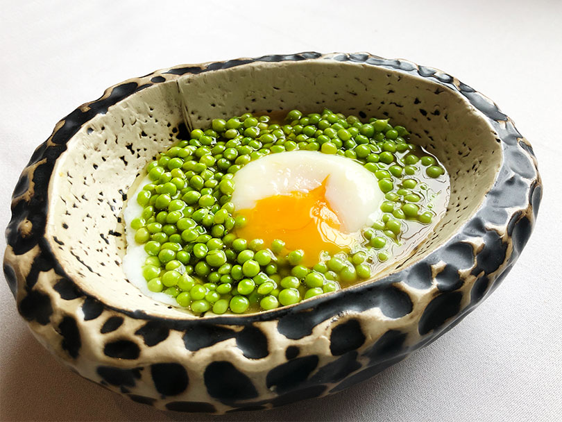 Restaurante Essentia (Tarancón) - Guisantes lágrima con huevo a baja temperatura