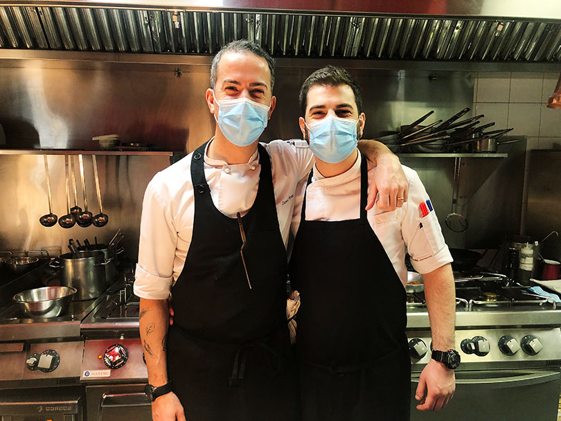 Noi-Madrid-Gianni Pinto y su jefe de cocina, Javier Gassibe