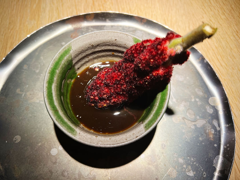 Sumac con jugo de setas en Noma