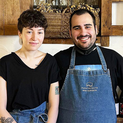 Olga García y Alex de Paz en el restaurante Fuentelgato