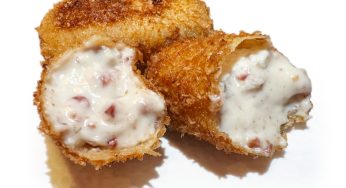 Croquetas de centeno Gigantón, leche de cabra y jamón ibérico