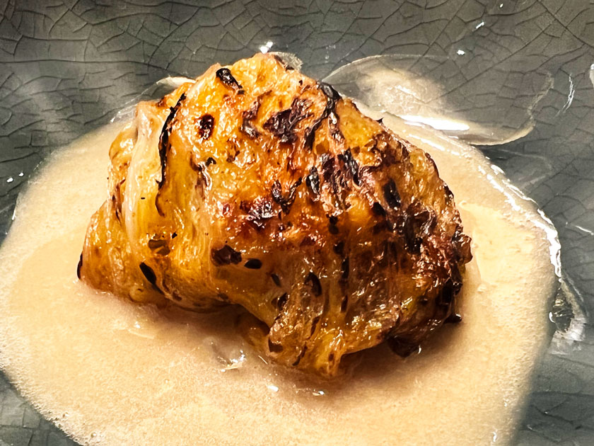 Restaurante Aürt (Barcelona) Col al toffe de ajo