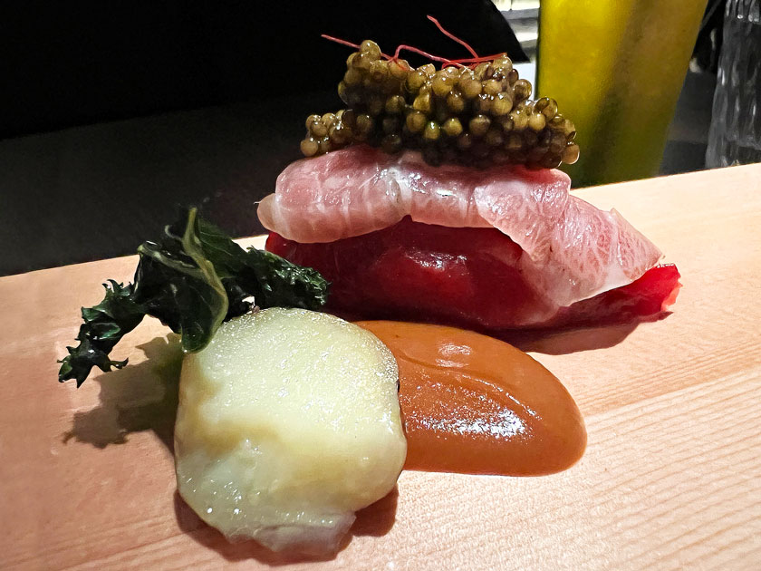 RavioXO (Madrid) Nigiri-dumpling marmitako