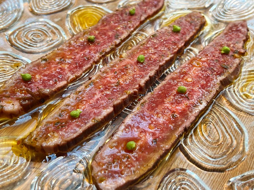 Omeraki (Madrid) Wagyu aliñado con chimichurri