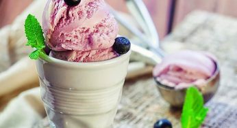 Helado casero de arándanos