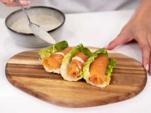 Tacos de salmón y tzatziki