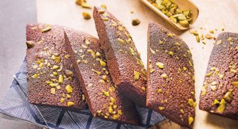Financiers de chocolate y pistacho