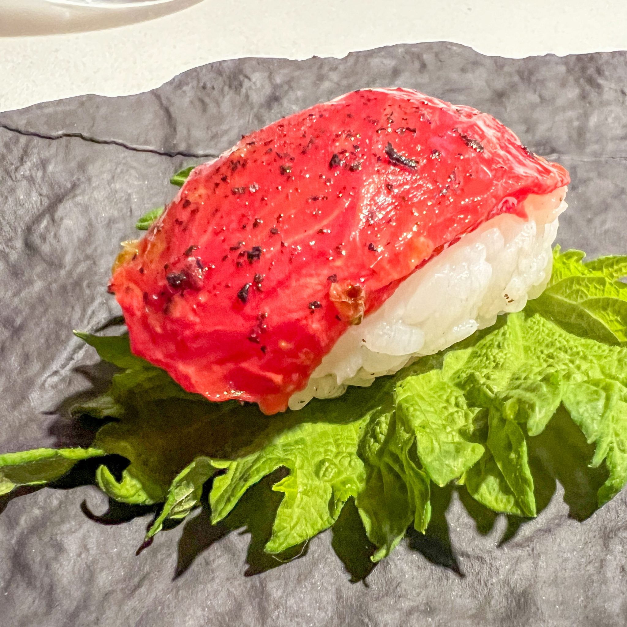 Nigiri de tomate (A tafona. Santiago de Compostela)