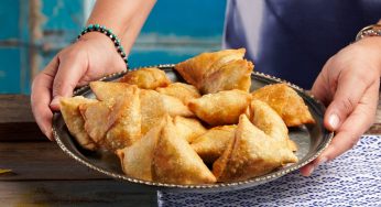 Samosas rellenas de Kheema de soja