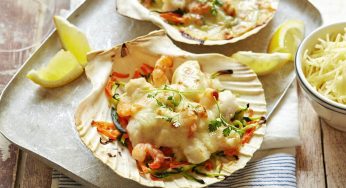 Conchas de pescado gratinadas con Le Gruyère AOP