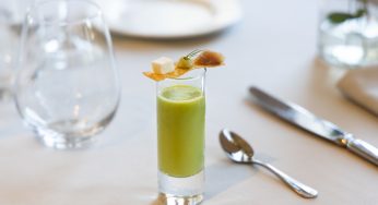 Gazpacho verde con sardina y queso Afuega’l pitu