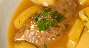 Contramormo de atún con patatas en amarillo