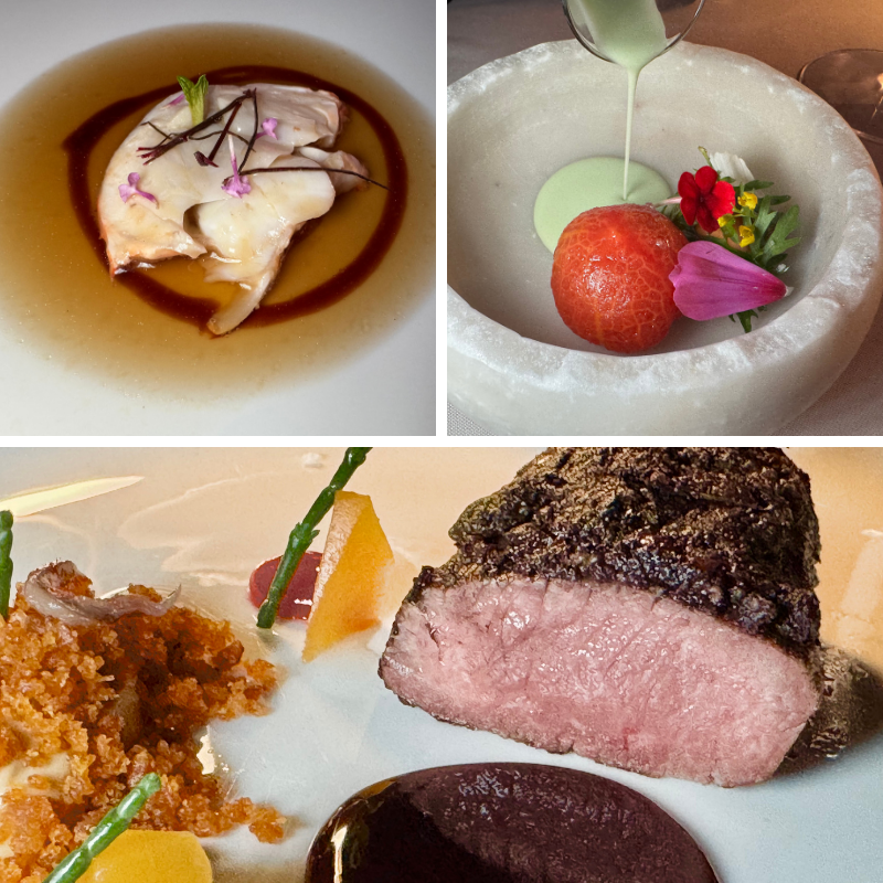 El Olivo (Mallorca) Platos principales del menú degustación.